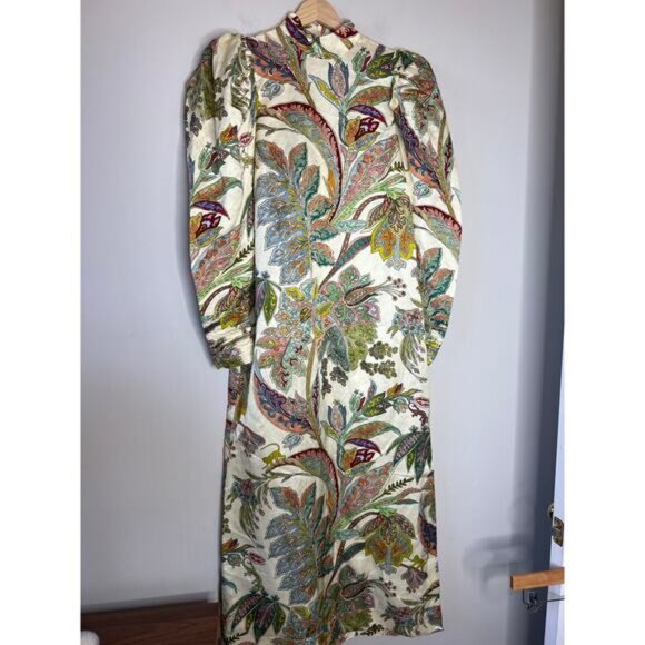 NWT Alemais High Neck Long Puff Sleeves Buttoned Cuffs Ivy Gown Cream Size: 2 - Picture 2 of 8